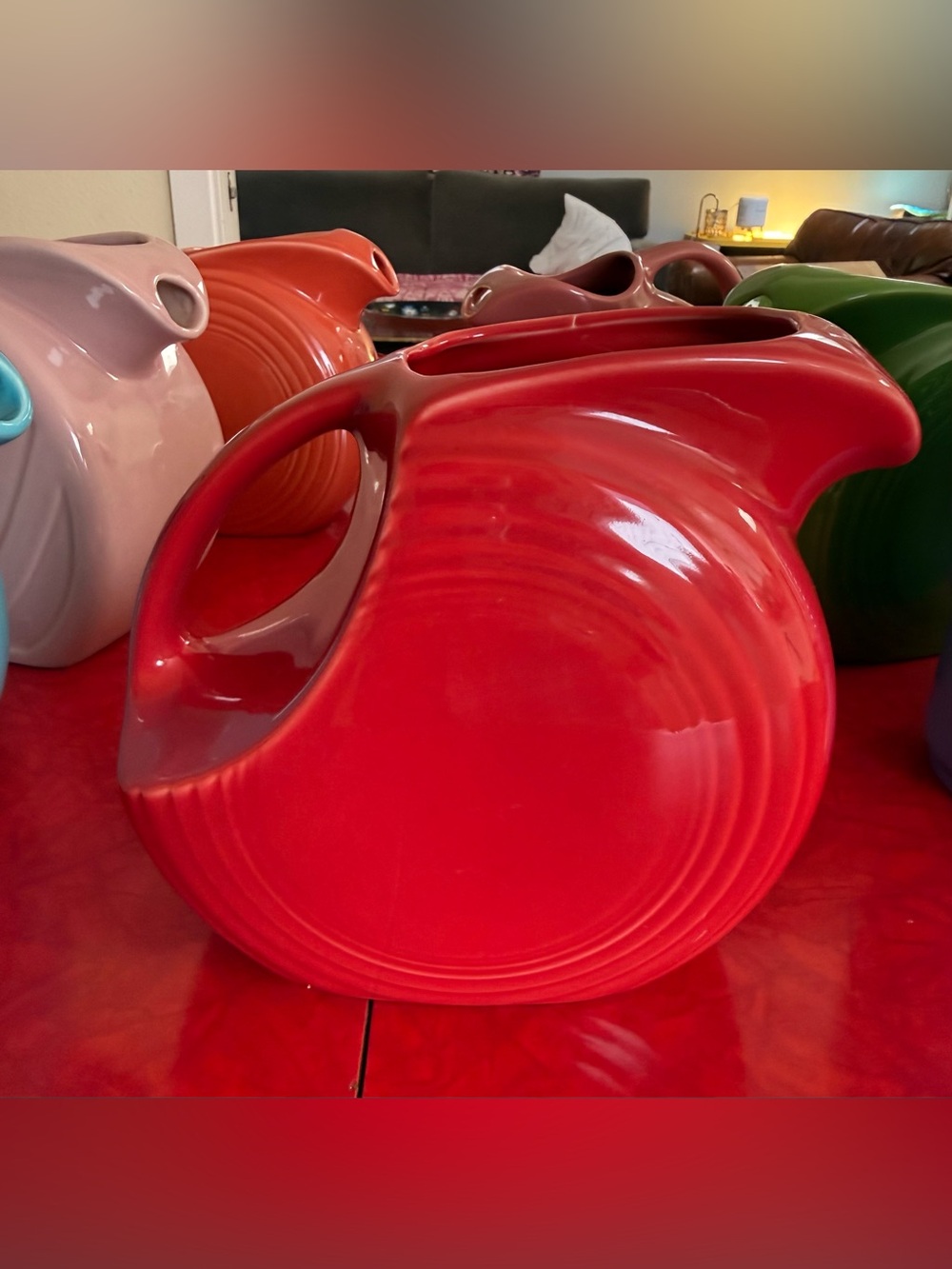 Fiesta Large Scarlet Red Disc Pitcher EUC